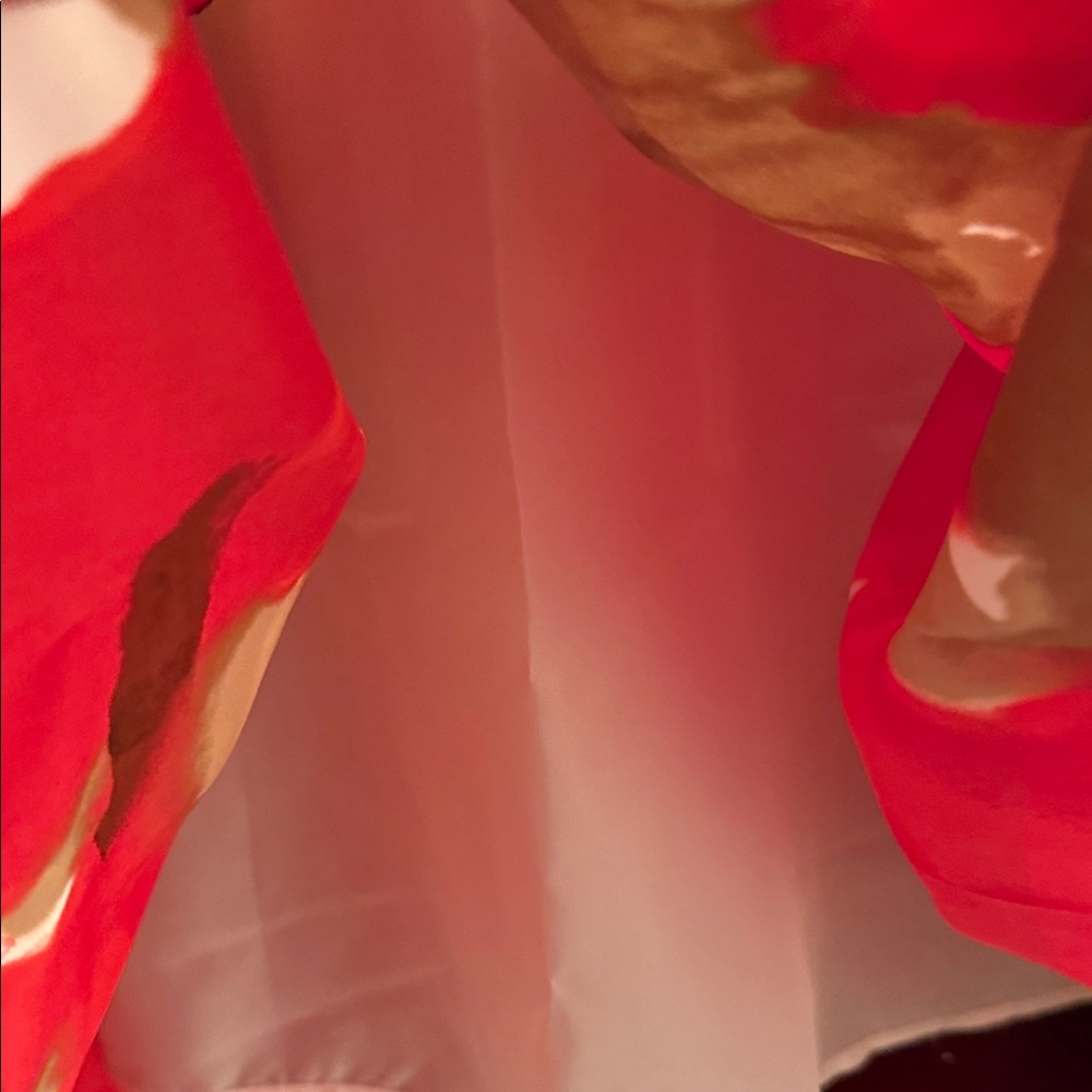 Ellen Tracy Vibrant Red and Brown Sleeveless Dress - Picture 8 of 10